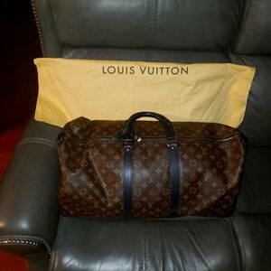 Louis Vuitton Monogram Canvas Keepall Travel Bag - Brown